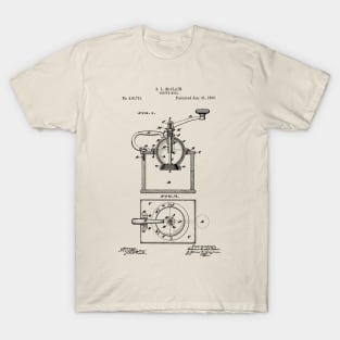 PATENT DRAWING / 1890 - Coffee Mill (black) T-Shirt